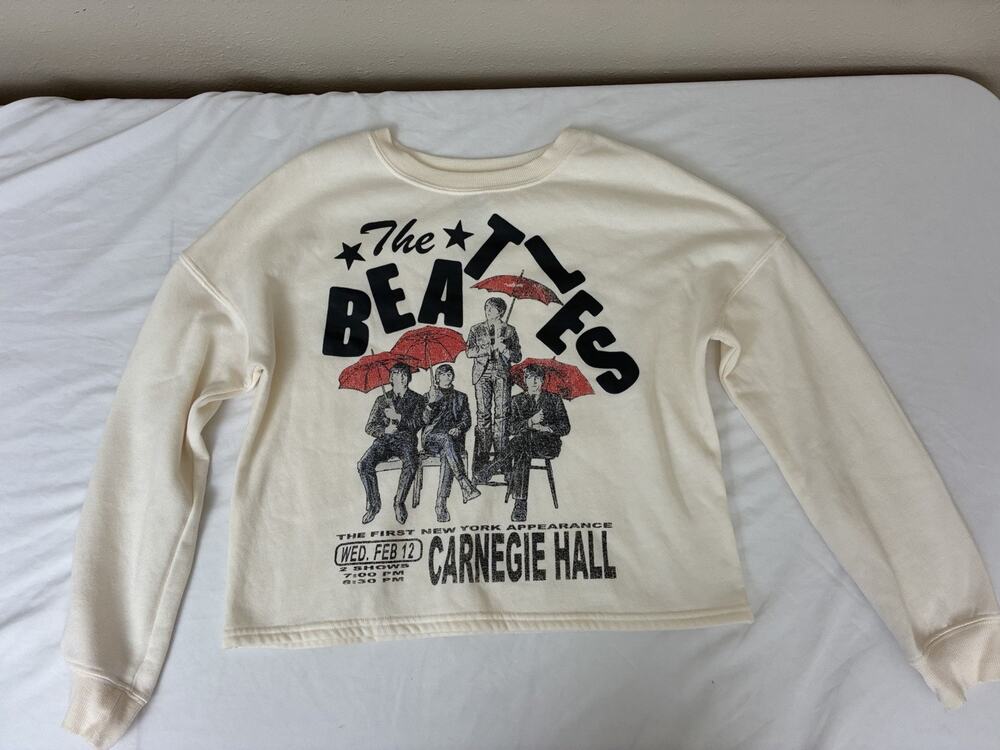 The Beatles First New York Appearance Carnegie Hall Women's S LS Sweatshirt